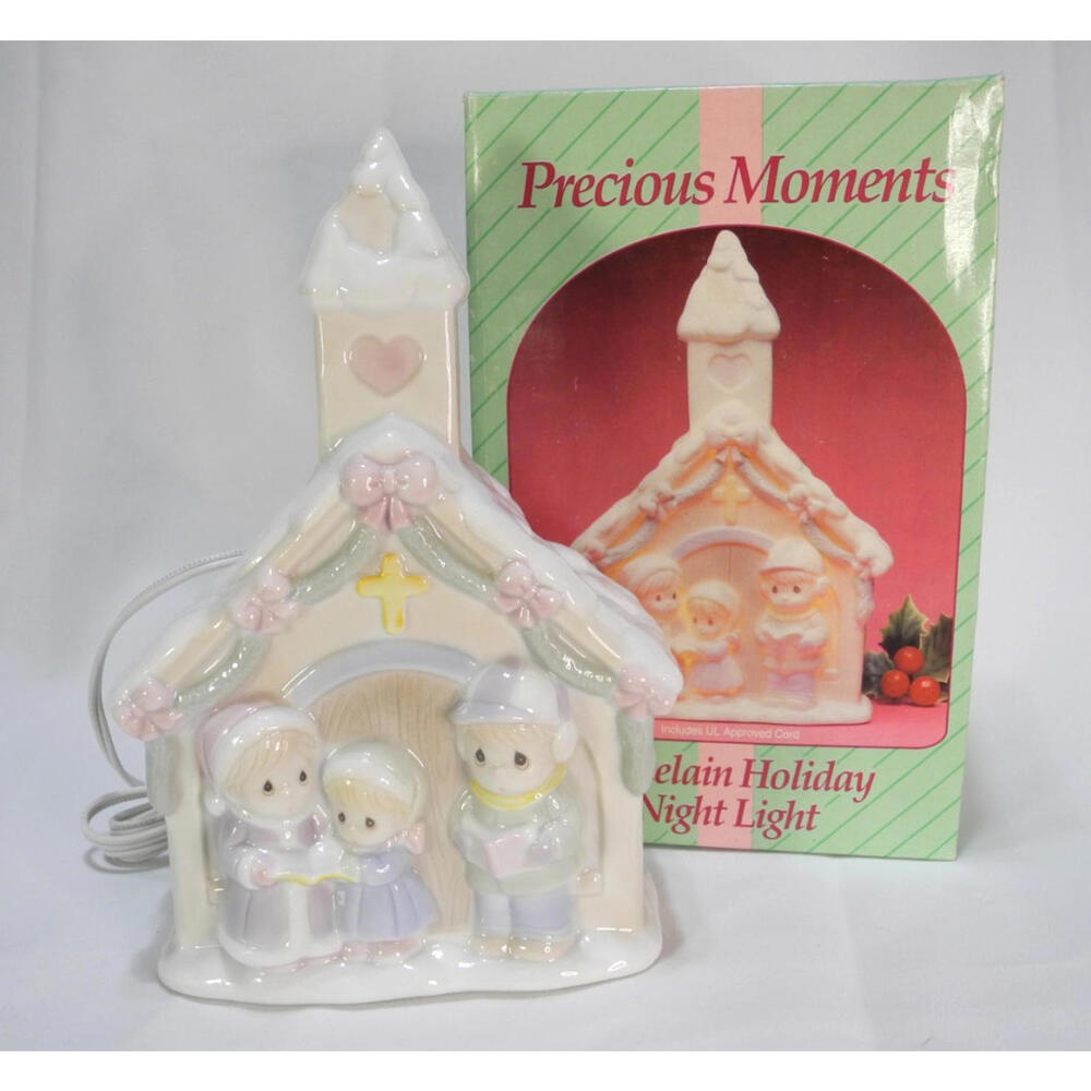 Precious Moments‎ Porcelain Holiday Nightlight 1993 Church Nite Light Vintage
